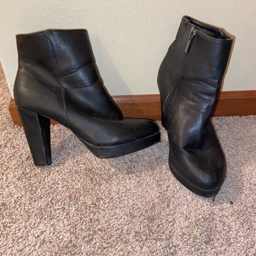 Black Leather Booties